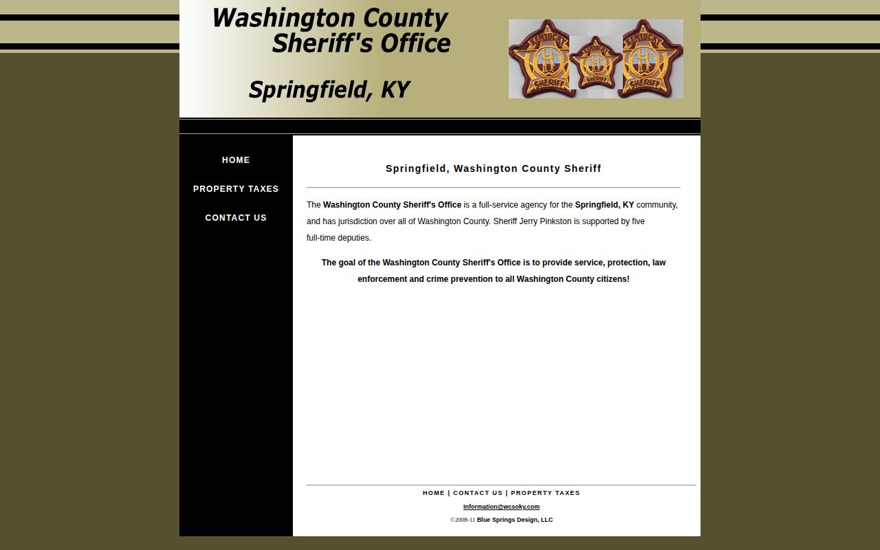 Washington County Kentucky Sheriff's Office official home page